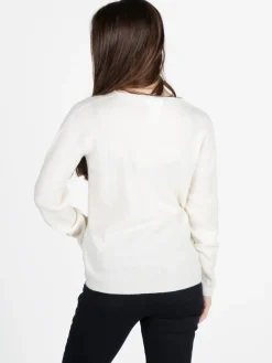 Mimoii Maglione donna tinta unita in misto lana e cashemere
