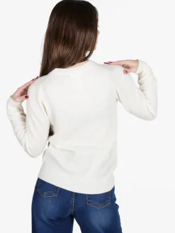 Mimoii Maglione girocollo da donna in misto lana e cashemere
