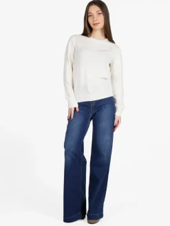 Mimoii Maglione girocollo da donna in misto lana e cashemere