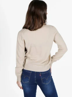 Mimoii Maglione girocollo da donna in misto lana e cashemere