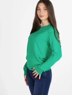 Mimoii Maglione girocollo da donna in misto lana e cashemere