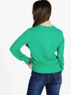 Mimoii Maglione girocollo da donna in misto lana e cashemere