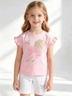 Miss Bellina Completo corto da neonata con t-shirt e leggings corti