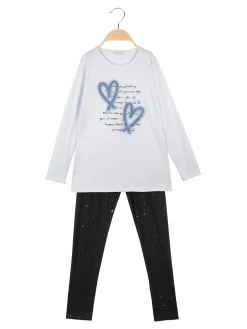 Miss Bellina Completo 2 pezzi da bambina con leggings luccicante