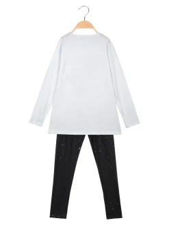 Miss Bellina Completo 2 pezzi da bambina con leggings luccicante
