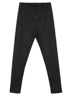 Miss Bellina Completo 2 pezzi da bambina con maglietta e leggings con strass - rosa