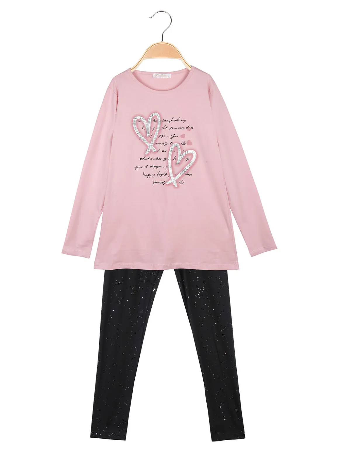 Miss Bellina Completo 2 pezzi da bambina con leggings luccicante