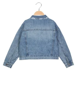 Miss Bellina Giacca in jeans da bambina con strass pendenti