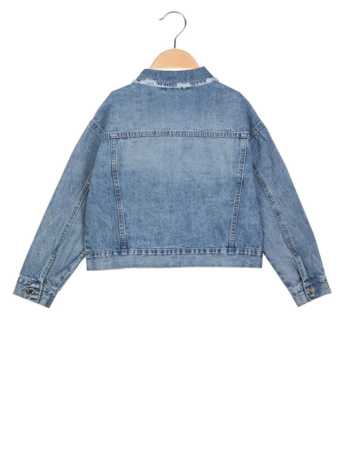 Miss Bellina Giacca in jeans da bambina con strass pendenti