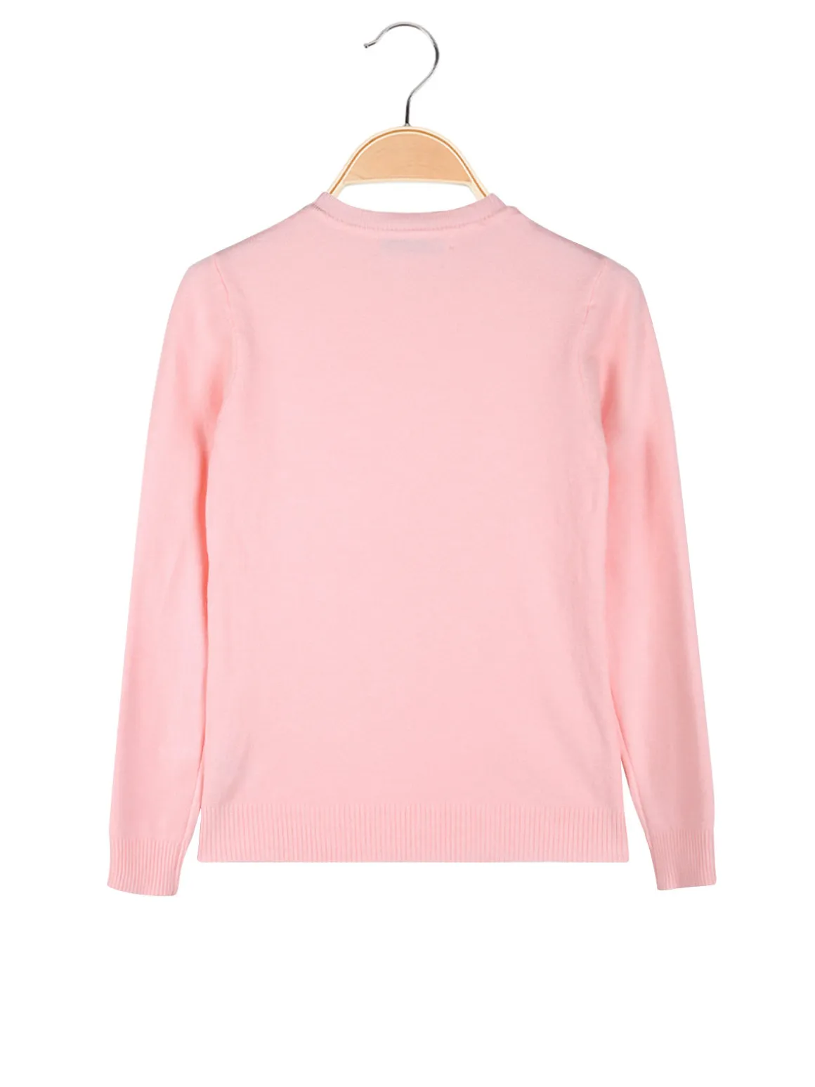 Miss Bellina Pullover girocollo da bambina in maglia - rosa