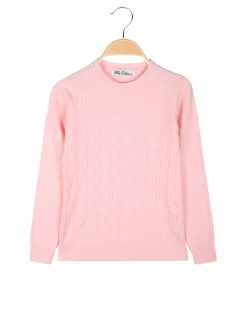 Miss Bellina Pullover girocollo da bambina in maglia - rosa