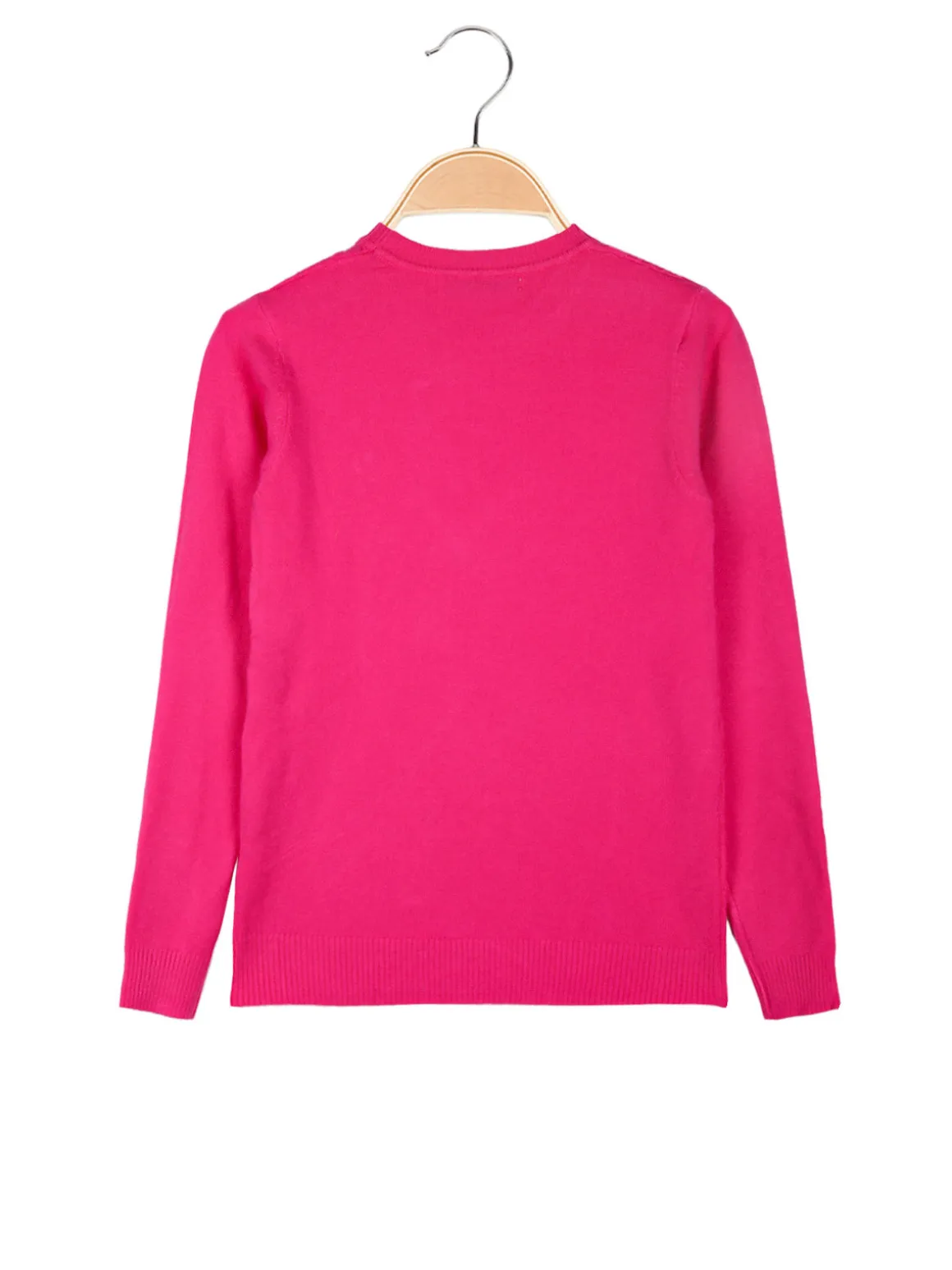 Miss Bellina Pullover girocollo da bambina in maglia - fucsia