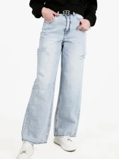 Miss Bonbon Jeans donna a vita alta con strappi laterali