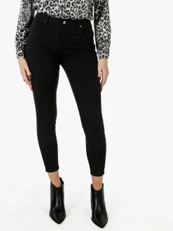 Miss Bonbon Jeans donna skinny a vita alta - nero