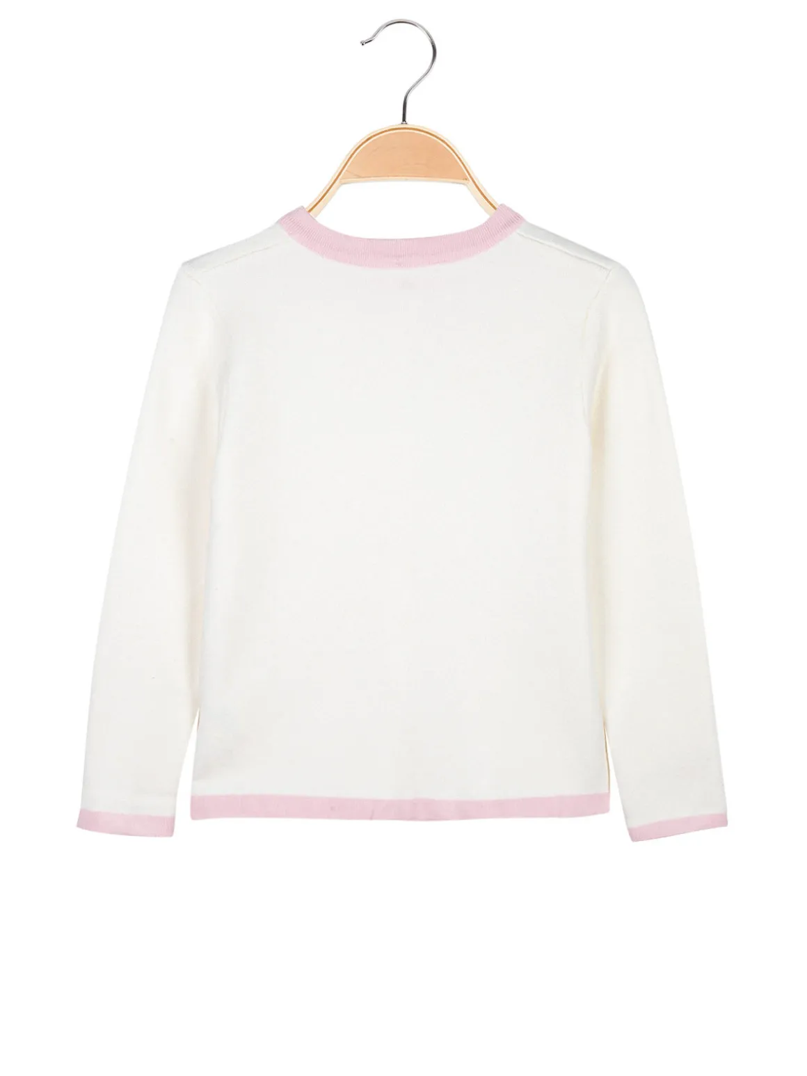 Miss Brum Cardigan da bambina in maglia con bottoni gioiello e taschini
