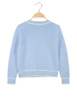 Miss Brum Cardigan da bambina in ecopelo con bottoni
