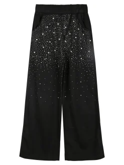 Miss Brum Completo tuta 2 pezzi da bambina con perle e strass - nero
