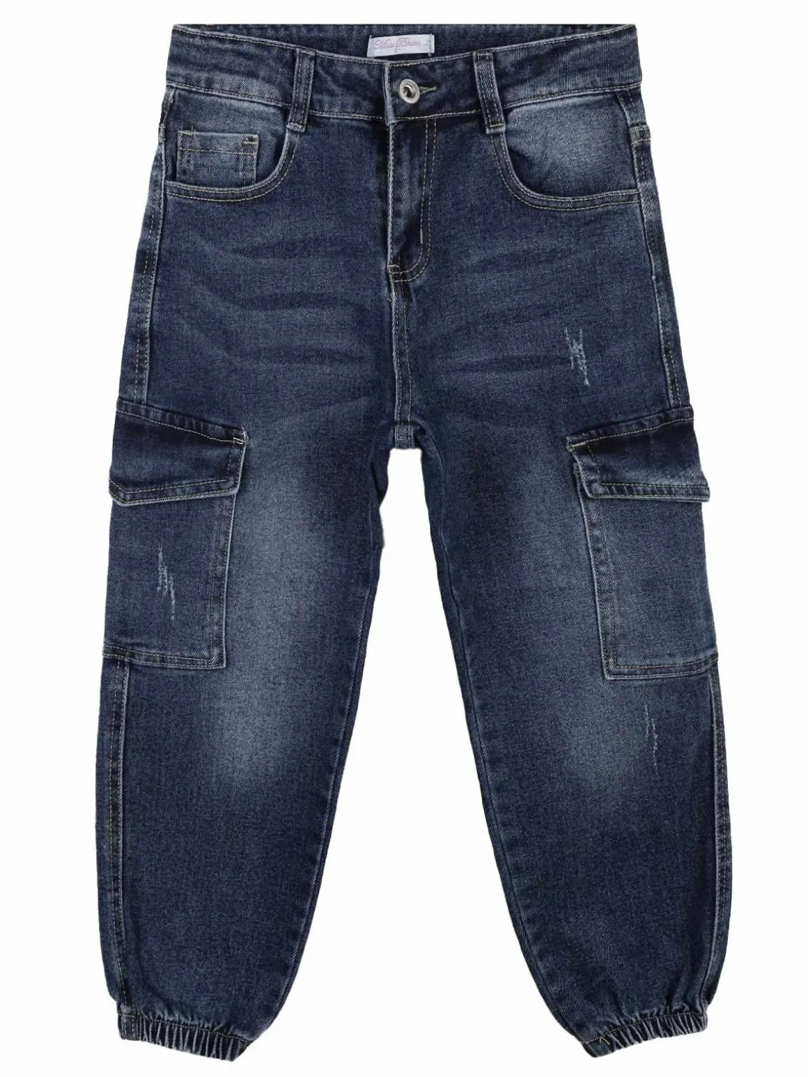 Miss Brum Jeans bambina con tasconi e polsini