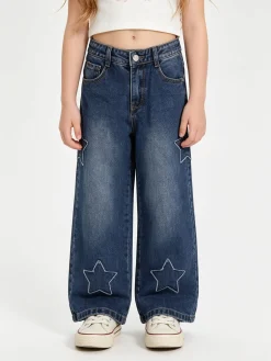 Miss Brum Jeans wide leg da bambina con toppe - jeans