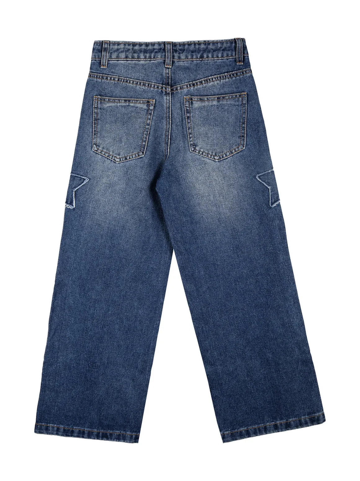 Miss Brum Jeans wide leg da bambina con toppe - jeans