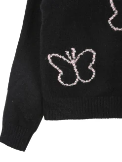 Miss Brum Maglione girocollo da bambina con strass - nero