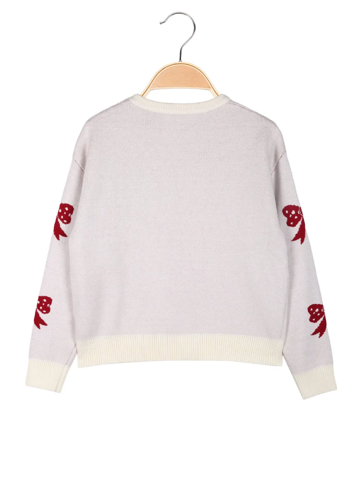 Miss Brum Maglione girocollo da bambina con strass - panna