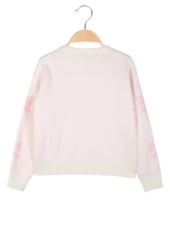 Miss Brum Maglione girocollo da bambina con strass - rosa