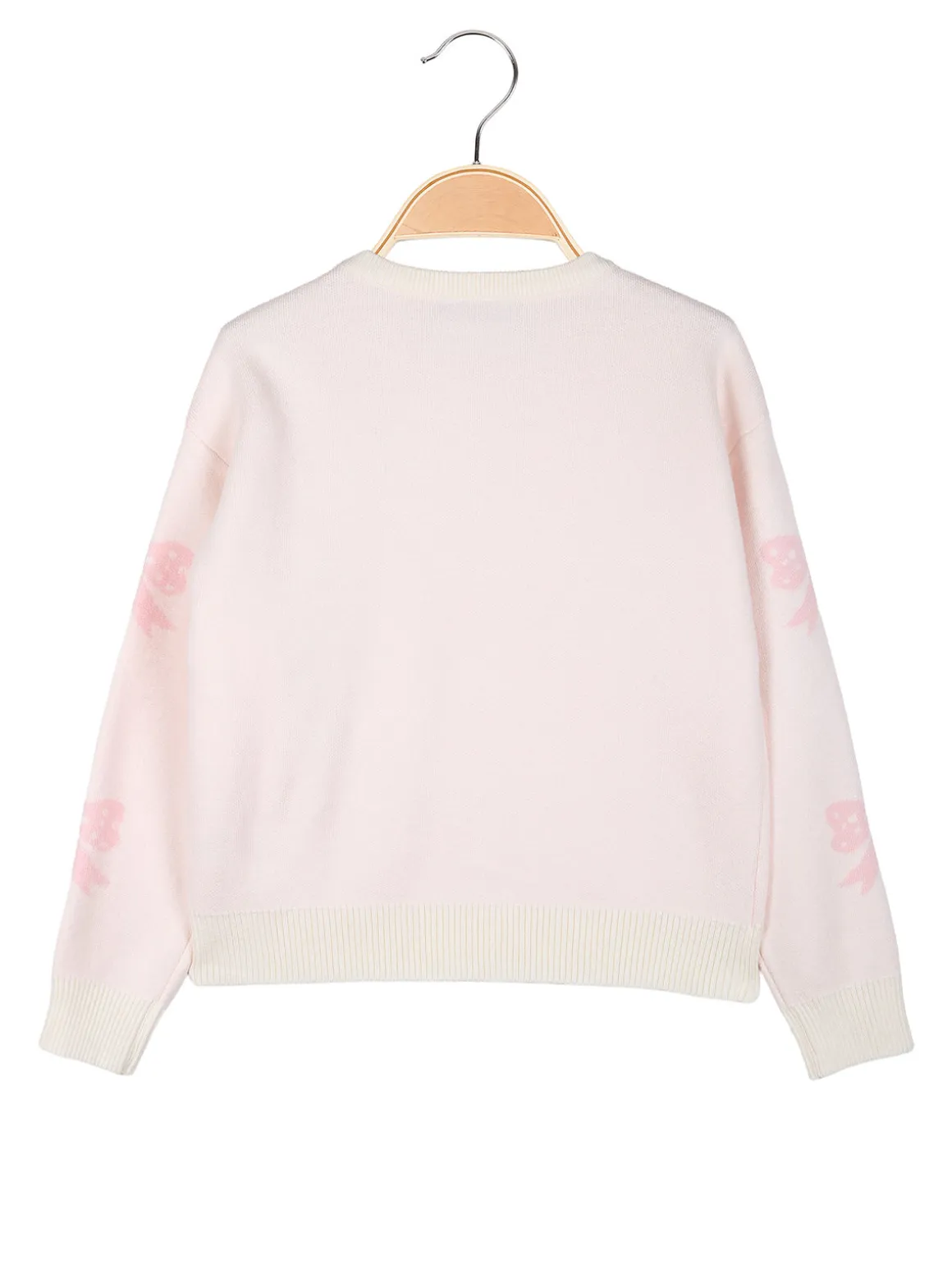 Miss Brum Maglione girocollo da bambina con strass - rosa