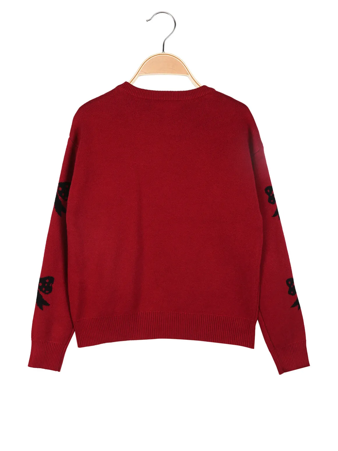 Miss Brum Maglione girocollo da bambina con strass - rosso