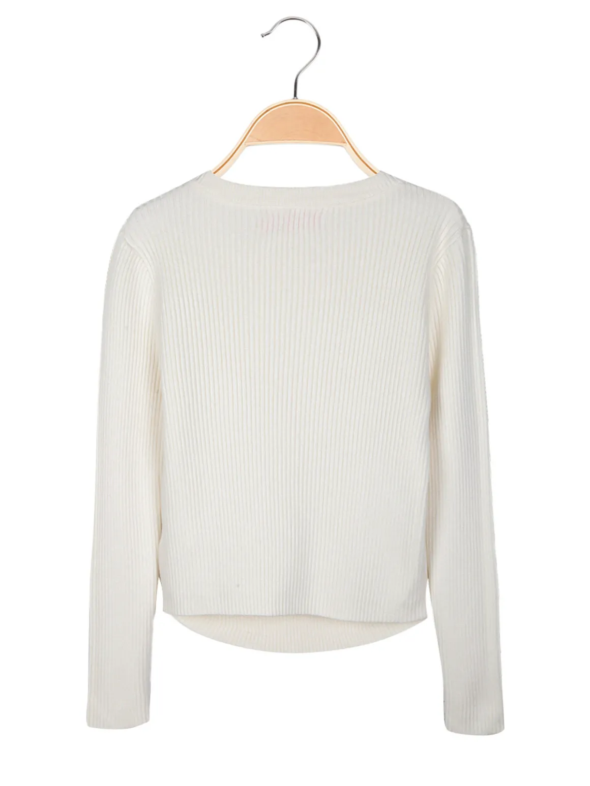 Miss Brum Pullover da bambina in maglia con girocollo di strass
