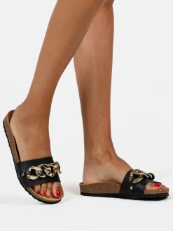 Miss Desiree Ciabatte donna con catena decorativa