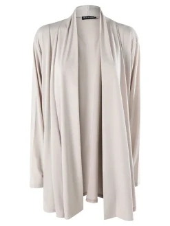Miss E Co Cardigan donna aperto linea curvy - beige