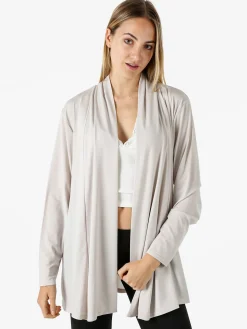 Miss E Co Cardigan donna aperto linea curvy - beige