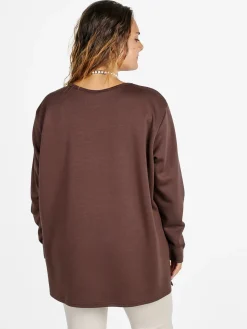 Miss E Co Maglia donna con spalline imbottite linea curvy - marrone