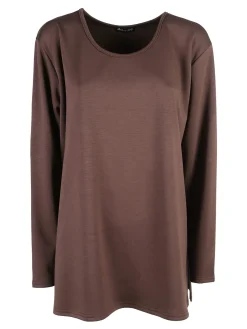 Miss E Co Maglia donna con spalline imbottite linea curvy - marrone