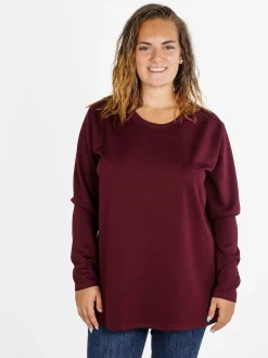 Miss E Co Maglia donna girocollo linea curvy - bordeaux