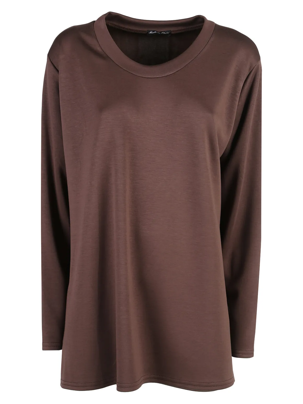 Miss E Co Maglia donna girocollo linea curvy - marrone