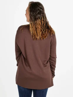 Miss E Co Maglia donna girocollo linea curvy - marrone