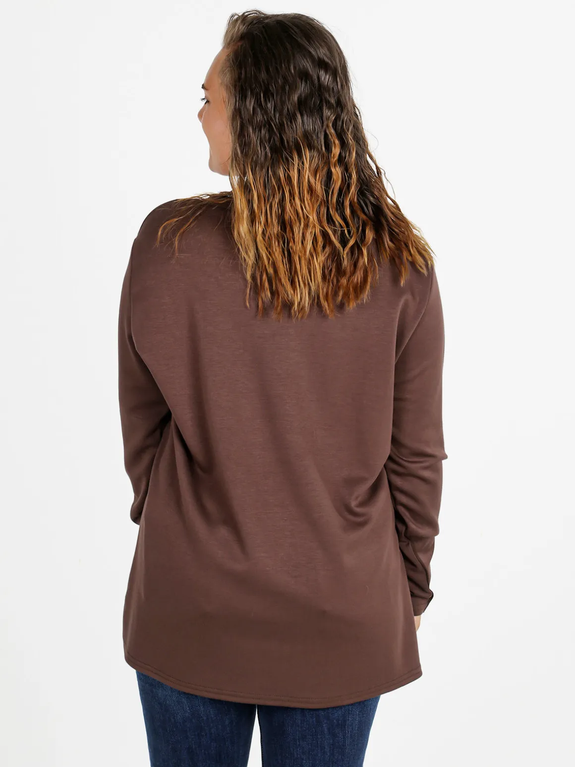 Miss E Co Maglia donna girocollo linea curvy - marrone