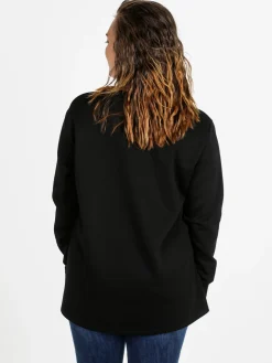 Miss E Co Maglia donna girocollo linea curvy - nero