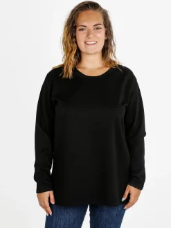 Miss E Co Maglia donna girocollo linea curvy - nero