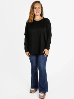 Miss E Co Maglia donna girocollo linea curvy - nero