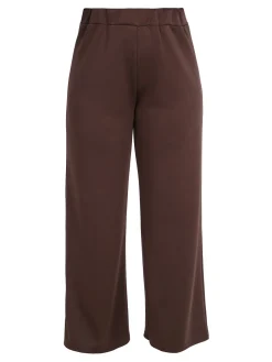 Miss E Co Pantaloni donna a gamba larga linea curvy - marrone