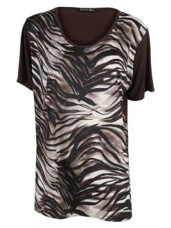 Miss E Co Set donna 2 pezzi con cardigan e t-shirt linea curvy - moro