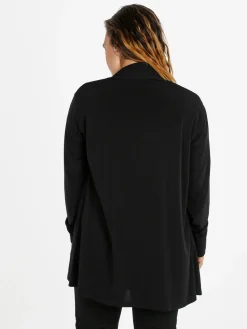 Miss E Co Set donna 2 pezzi con cardigan e t-shirt linea curvy - nero