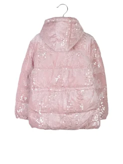 Miss & Girls Giubbotto da bambina con paillettes e cappuccio - rosa