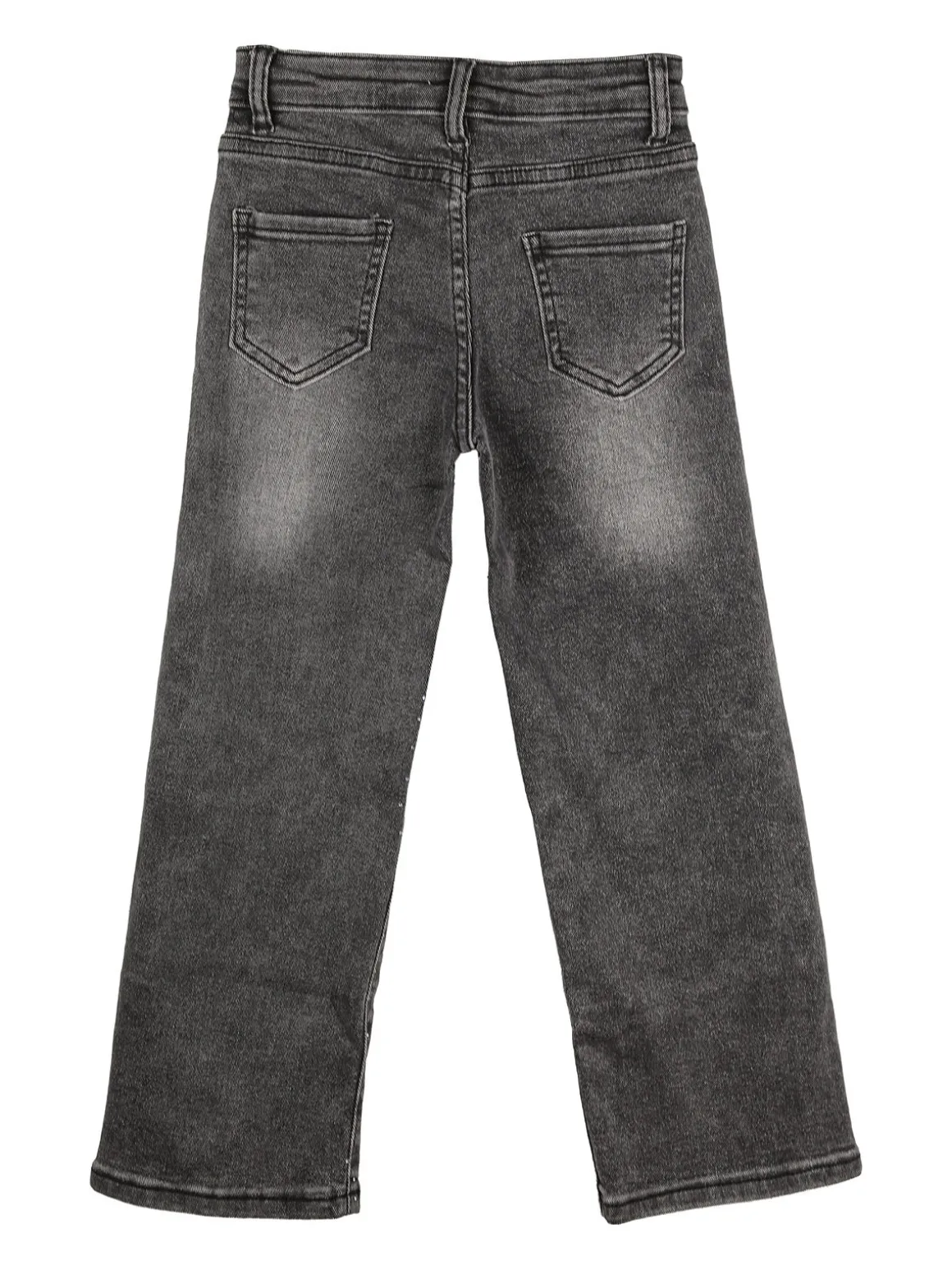 Miss & Girls Jeans da bambina a gamba larga con strass - nero