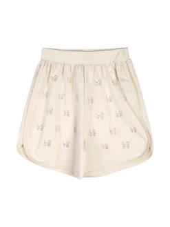 Miss Image Completo corto da bambina in cotone con t-shirt e shorts - beige