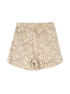 Miss Image Completo corto da ragazza in cotone con top e shorts - beige