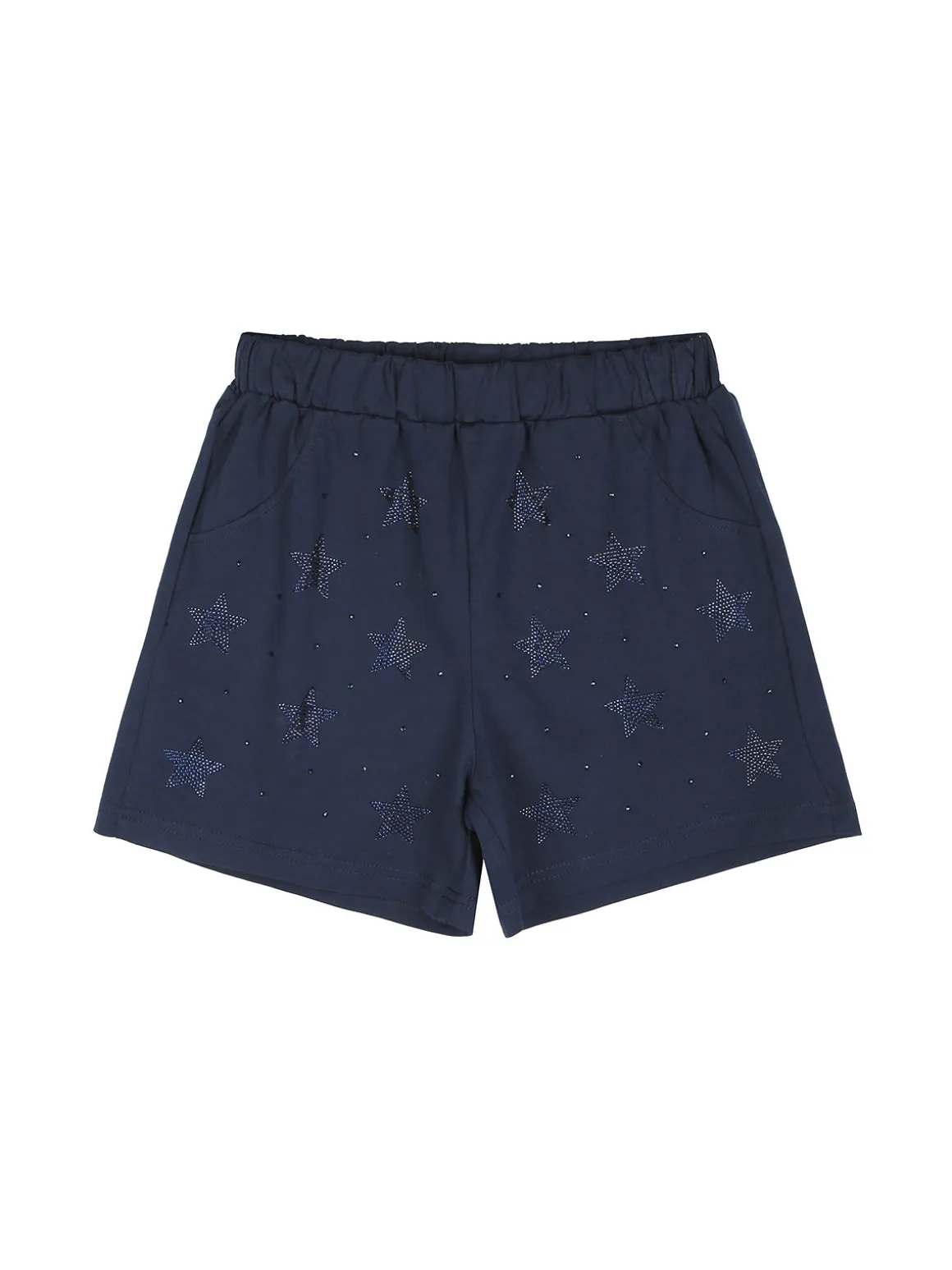 Miss Image Completo da ragazza 2 pezzi con t-shirt crop e shorts con strass